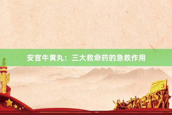 安宫牛黄丸：三大救命药的急救作用